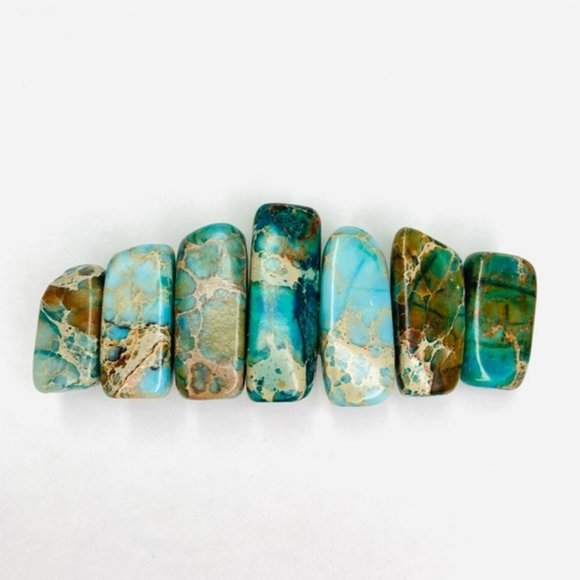 TURQUOISE Jasper Gem Stone Boho Hair Barrette Clip main image 4